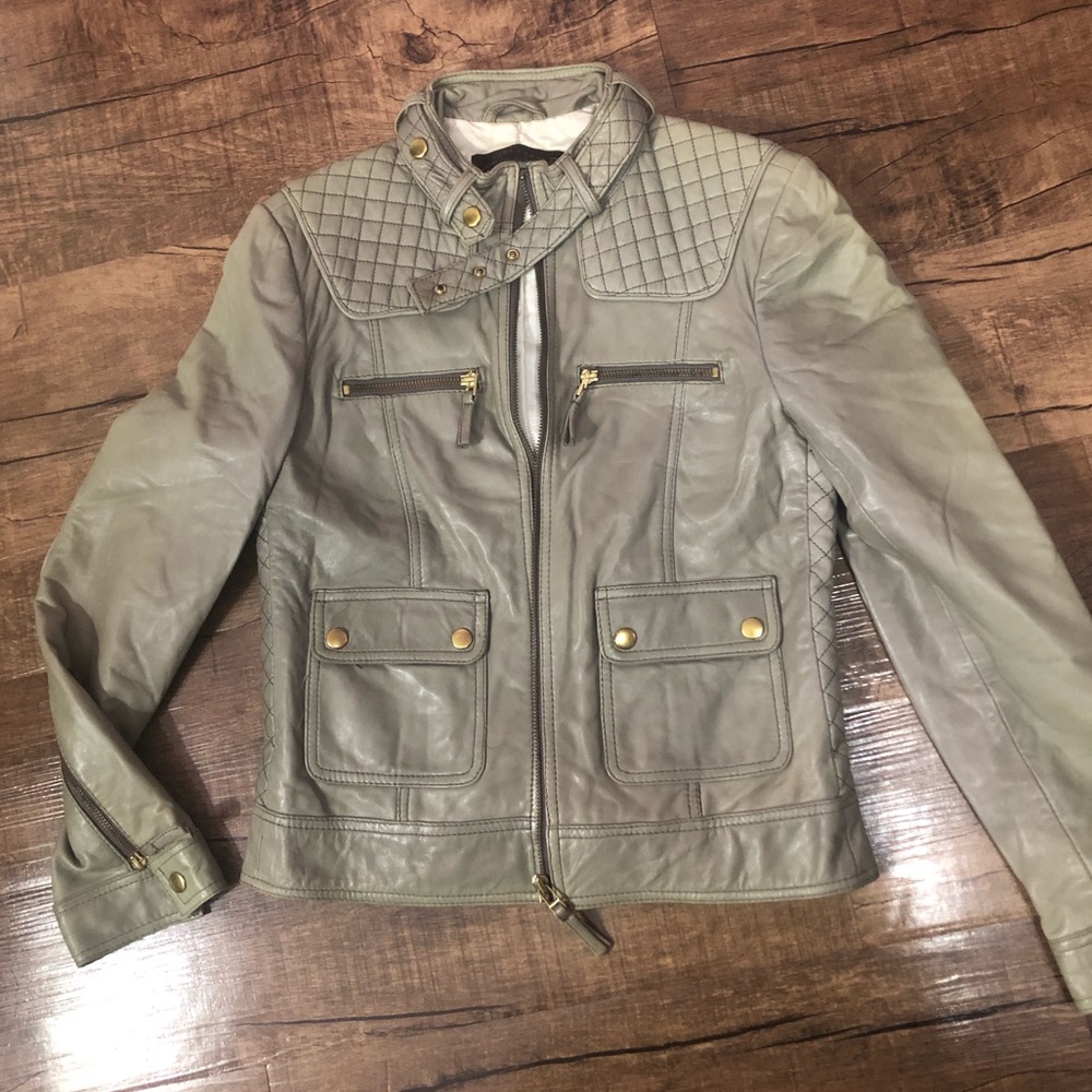 Zara Woman Leather Moto Jacket